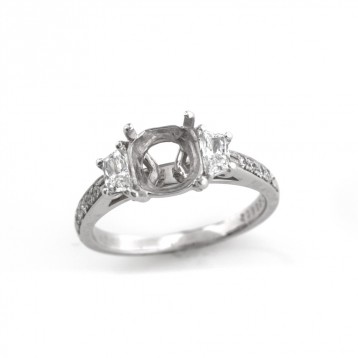 1.00 Cts. Platinum Diamond Engagement Ring Setting